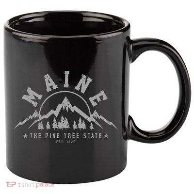 Maine The Pine Tree State Est 1820 Vintage Mountains Gift 11oz C Handle Ceramic Mug