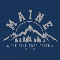 Maine The Pine Tree State Est 1820 Vintage Mountains Gift Tall T-Shirt
