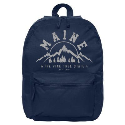 Maine The Pine Tree State Est 1820 Vintage Mountains Gift 16 in Basic Backpack