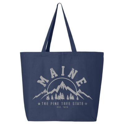 Maine The Pine Tree State Est 1820 Vintage Mountains Gift 25L Jumbo Tote