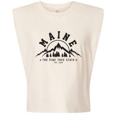 Maine The Pine Tree State Est 1820 Vintage Mountains Gift Garment-Dyed Women's Muscle Tee