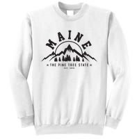 Maine The Pine Tree State Est 1820 Vintage Mountains Gift Sweatshirt