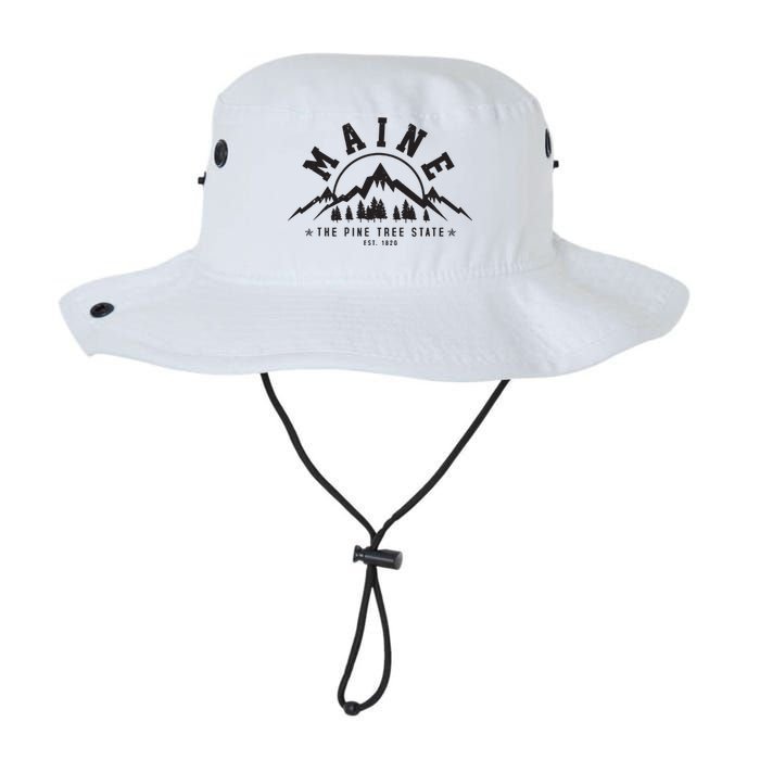 Maine The Pine Tree State Est 1820 Vintage Mountains Gift Legacy Cool Fit Booney Bucket Hat