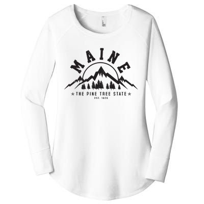 Maine The Pine Tree State Est 1820 Vintage Mountains Gift Women's Perfect Tri Tunic Long Sleeve Shirt