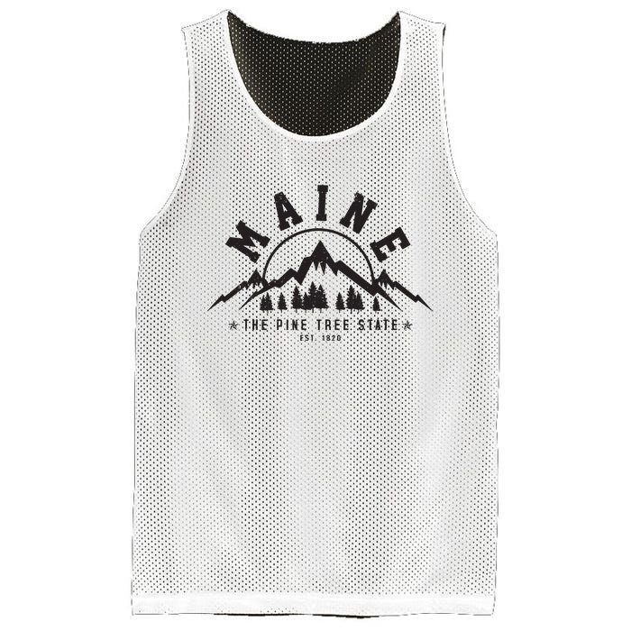 Maine The Pine Tree State Est 1820 Vintage Mountains Gift Mesh Reversible Basketball Jersey Tank