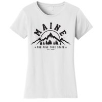 Maine The Pine Tree State Est 1820 Vintage Mountains Gift Women's T-Shirt