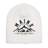 Maine The Pine Tree State Est 1820 Vintage Mountains Gift Short Acrylic Beanie