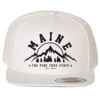 Maine The Pine Tree State Est 1820 Vintage Mountains Gift Wool Snapback Cap