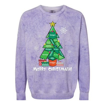 Math Teacher Polygon Christmas Tree Geometry Merry Christmas Colorblast Crewneck Sweatshirt