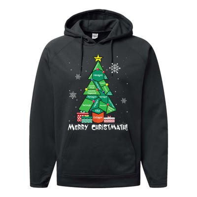 Math Teacher Polygon Christmas Tree Geometry Merry Christmas Performance Fleece Hoodie