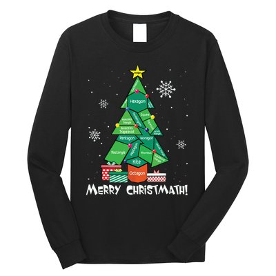 Math Teacher Polygon Christmas Tree Geometry Merry Christmas Long Sleeve Shirt