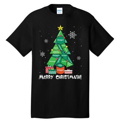 Math Teacher Polygon Christmas Tree Geometry Merry Christmas Tall T-Shirt