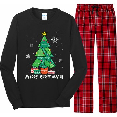 Math Teacher Polygon Christmas Tree Geometry Merry Christmas Long Sleeve Pajama Set