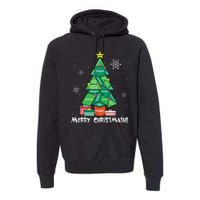 Math Teacher Polygon Christmas Tree Geometry Merry Christmas Premium Hoodie