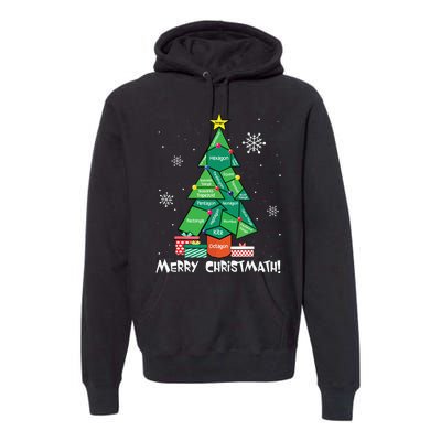 Math Teacher Polygon Christmas Tree Geometry Merry Christmas Premium Hoodie