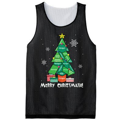 Math Teacher Polygon Christmas Tree Geometry Merry Christmas Mesh Reversible Basketball Jersey Tank