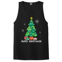 Math Teacher Polygon Christmas Tree Geometry Merry Christmas PosiCharge Competitor Tank