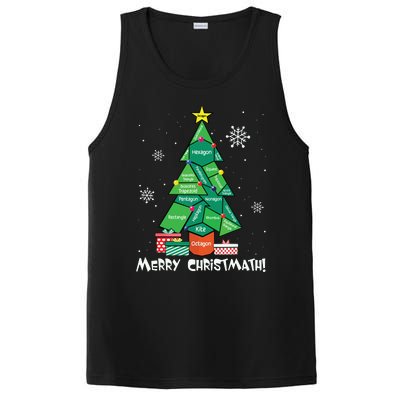 Math Teacher Polygon Christmas Tree Geometry Merry Christmas PosiCharge Competitor Tank