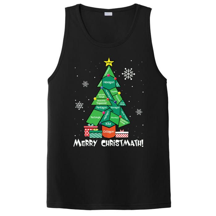 Math Teacher Polygon Christmas Tree Geometry Merry Christmas PosiCharge Competitor Tank