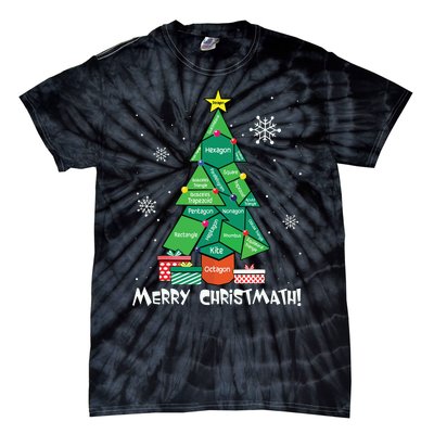 Math Teacher Polygon Christmas Tree Geometry Merry Christmas Tie-Dye T-Shirt