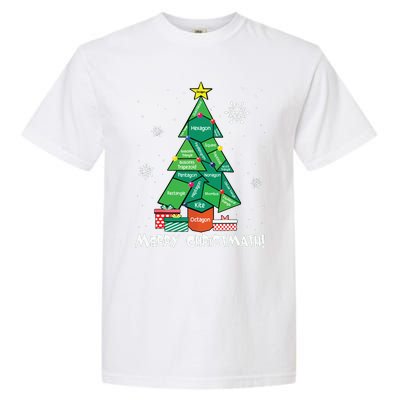 Math Teacher Polygon Christmas Tree Geometry Merry Christmas Garment-Dyed Heavyweight T-Shirt