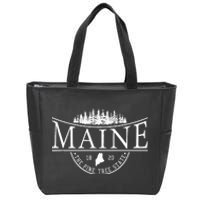 Maine The Pine Tree State Zip Tote Bag