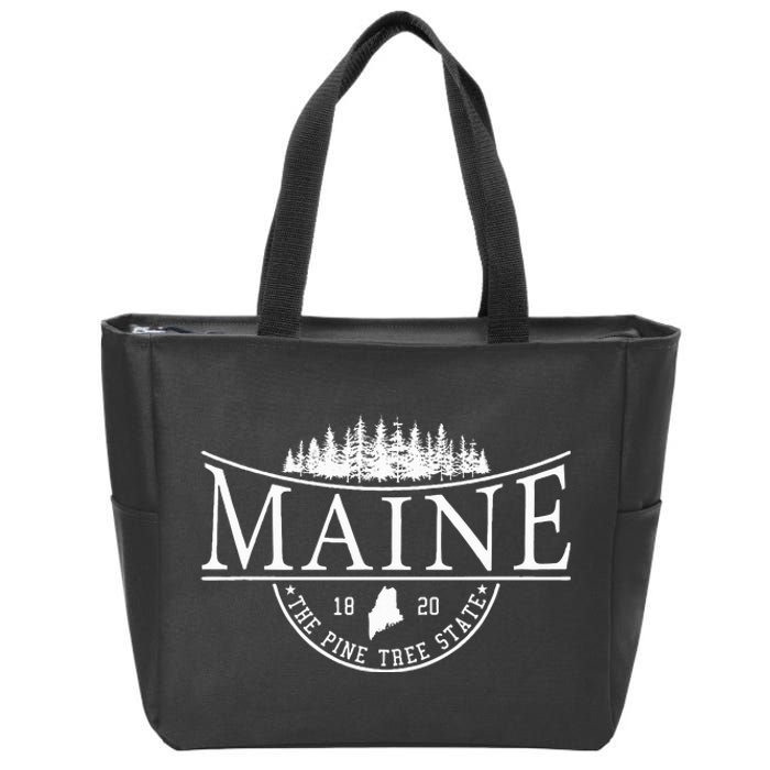 Maine The Pine Tree State Zip Tote Bag