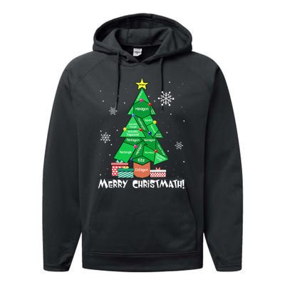 Math Teacher Polygon Christmas Tree Geometry Merry Christmas Performance Fleece Hoodie