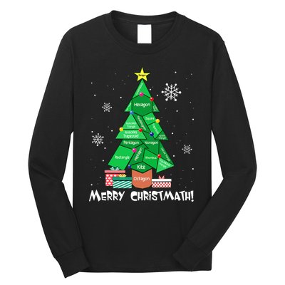 Math Teacher Polygon Christmas Tree Geometry Merry Christmas Long Sleeve Shirt