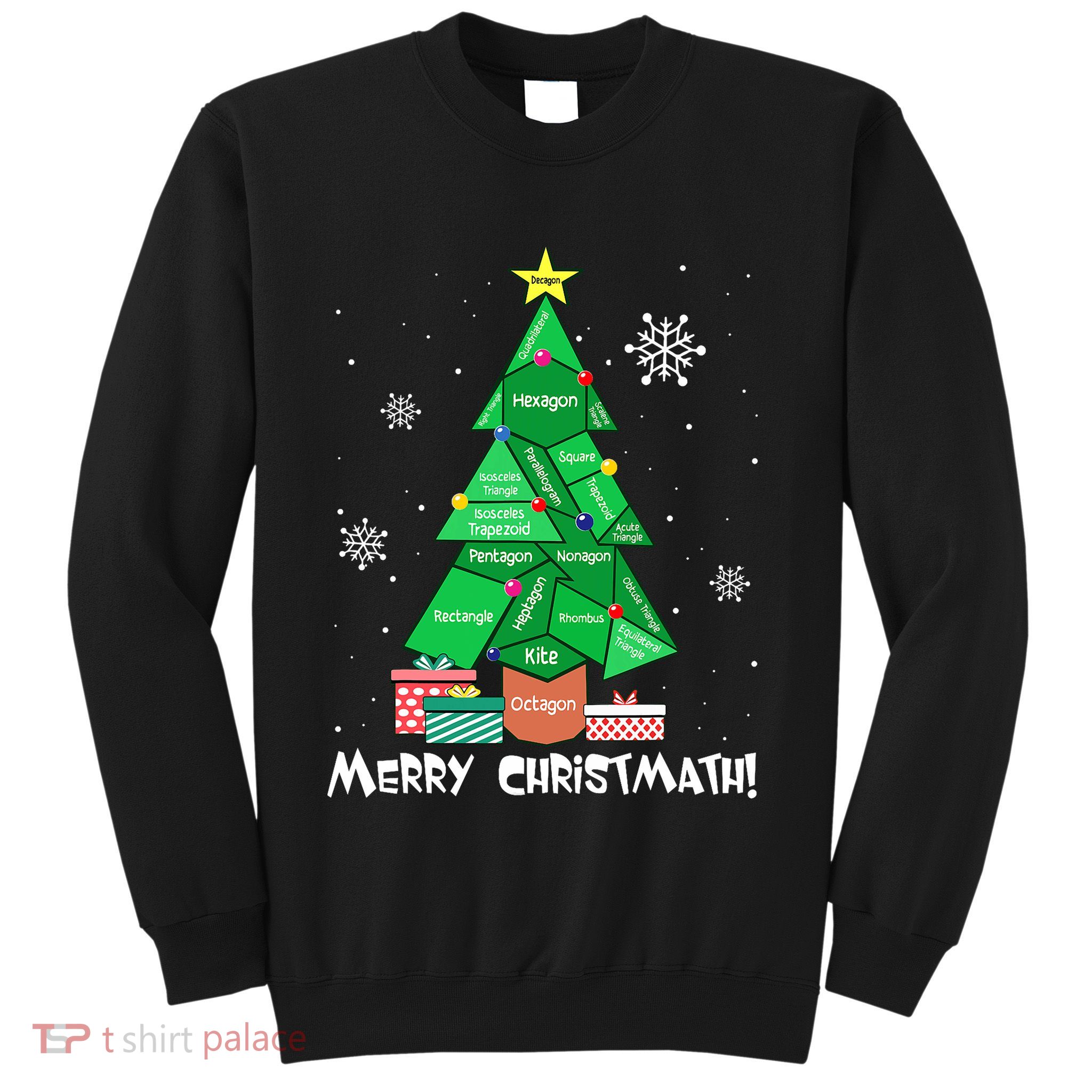 Math Teacher Polygon Christmas Tree Geometry Merry Christmas Sweatshirt