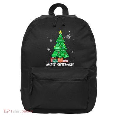 Math Teacher Polygon Christmas Tree Geometry Merry Christmas 16 in Basic Backpack