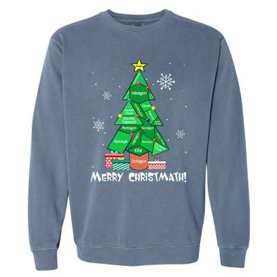 Math Teacher Polygon Christmas Tree Geometry Merry Christmas Garment-Dyed Sweatshirt