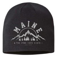 Maine The Pine Tree State Est 1820 Vintage Mountains Sustainable Beanie