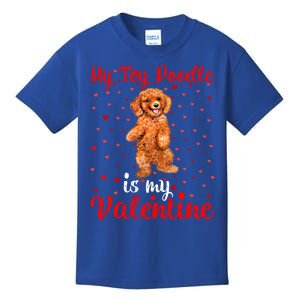 My Toy Poodle Is My Valentine Heart Toy Poodle Dog Valentine Gift Kids T-Shirt