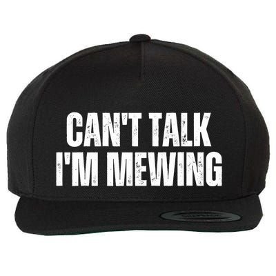Mewing Tongue Posture Trainer CanT Talk IM Mewing Wool Snapback Cap