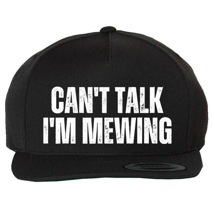 Mewing Tongue Posture Trainer CanT Talk IM Mewing Wool Snapback Cap