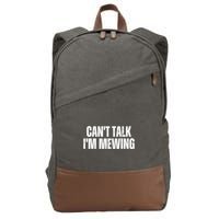 Mewing Tongue Posture Trainer CanT Talk IM Mewing Cotton Canvas Backpack