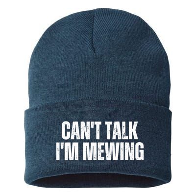 Mewing Tongue Posture Trainer CanT Talk IM Mewing Sustainable Knit Beanie