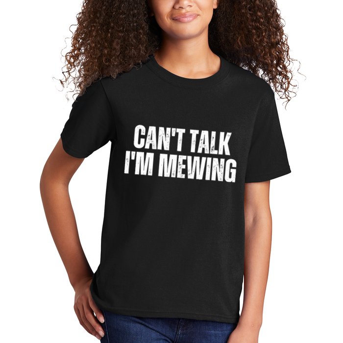 Mewing Tongue Posture Trainer CanT Talk IM Mewing Kids T-Shirt