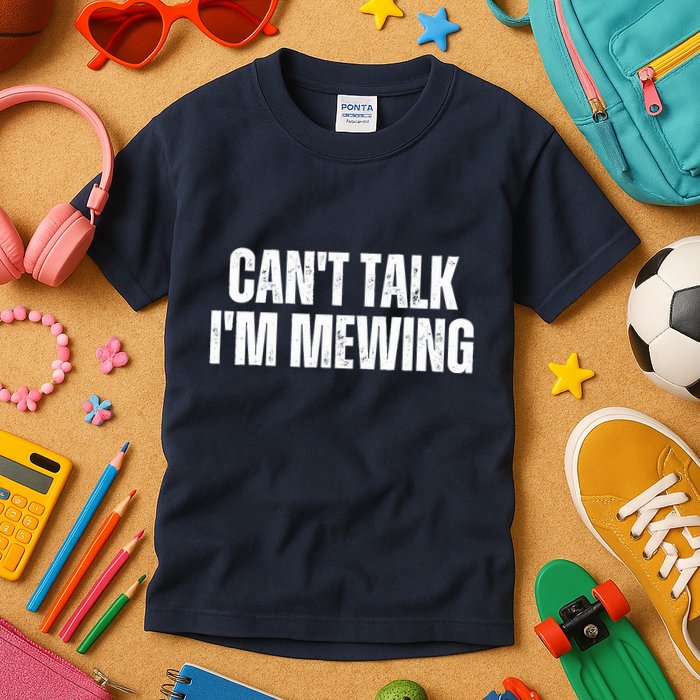 Mewing Tongue Posture Trainer CanT Talk IM Mewing Kids T-Shirt