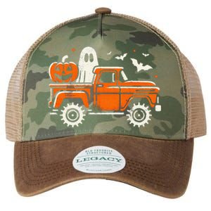 Monster Truck Pumpkin Ghost Halloween Gift Legacy Tie Dye Trucker Hat