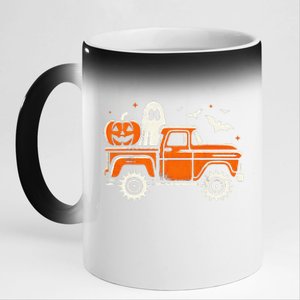 Monster Truck Pumpkin Ghost Halloween Gift 11oz Black Color Changing Mug