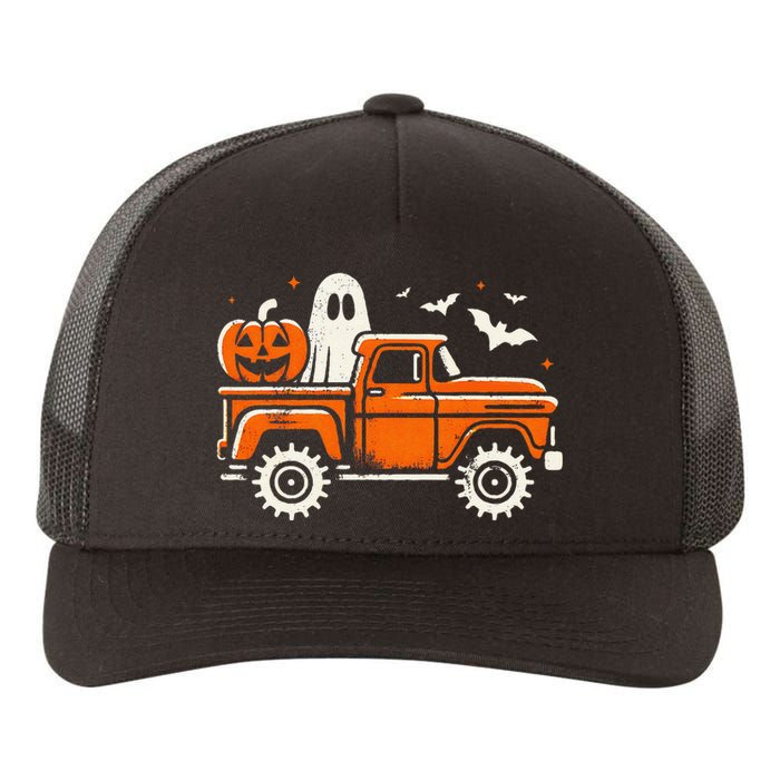 Monster Truck Pumpkin Ghost Halloween Gift Yupoong Adult 5-Panel Trucker Hat