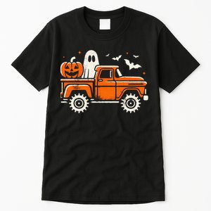 Monster Truck Pumpkin Ghost Halloween Gift Tall T-Shirt