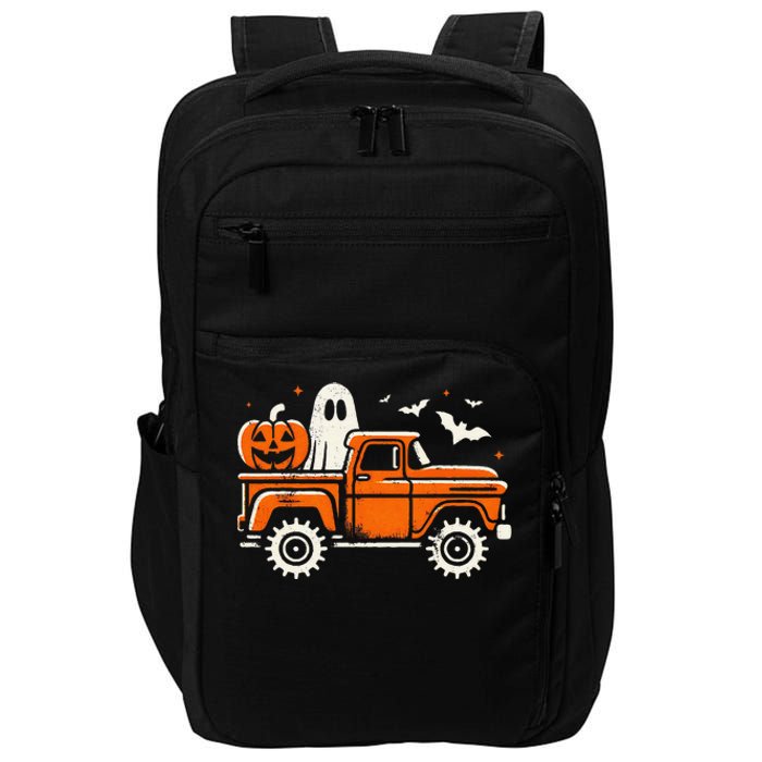 Monster Truck Pumpkin Ghost Halloween Gift Impact Tech Backpack