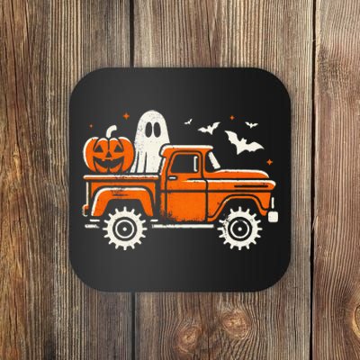 Monster Truck Pumpkin Ghost Halloween Gift Coaster