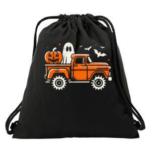 Monster Truck Pumpkin Ghost Halloween Gift Drawstring Bag