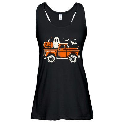 Monster Truck Pumpkin Ghost Halloween Gift Ladies Essential Flowy Tank