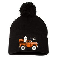 Monster Truck Pumpkin Ghost Halloween Gift Pom Pom 12in Knit Beanie