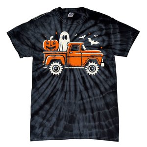 Monster Truck Pumpkin Ghost Halloween Gift Tie-Dye T-Shirt